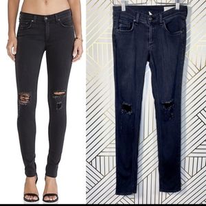 Rag & Bone Skinny Soft Rock W/Holes Jeans